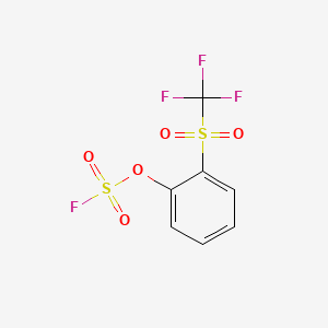 molecular formula C7H4F4O5S2 B13536053 2-Trifluoromethanesulfonylphenylfluoranesulfonate 