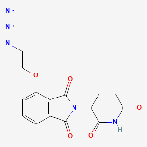 molecular formula C15H13N5O5 B13536088 4-(2-azidoethoxy)-2-(2,6-dioxopiperidin-3-yl)-2,3-dihydro-1H-isoindole-1,3-dione 