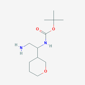 molecular formula C12H24N2O3 B13536101 Tert-butyl (2-amino-1-(tetrahydro-2h-pyran-3-yl)ethyl)carbamate 