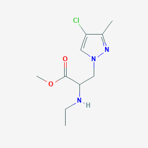 molecular formula C10H16ClN3O2 B13536124 Methyl 3-(4-chloro-3-methyl-1h-pyrazol-1-yl)-2-(ethylamino)propanoate 