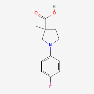 molecular formula C12H14FNO2 B13536147 1-(4-Fluorophenyl)-3-methylpyrrolidine-3-carboxylicacid 