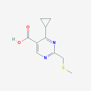 4-Cyclopropyl-2-((methylthio)methyl)pyrimidine-5-carboxylic acid