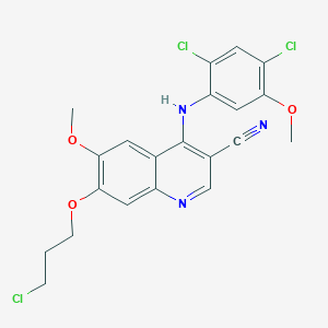 B1353617 7-(3-Chloropropoxy)-4-((2,4-dichloro-5-methoxyphenyl)amino)-6-methoxyquinoline-3-carbonitrile CAS No. 380844-49-5