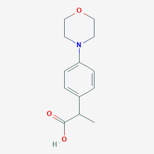 molecular formula C13H17NO3 B13536189 2-[4-(Morpholin-4-yl)phenyl]propanoic acid CAS No. 26586-58-3