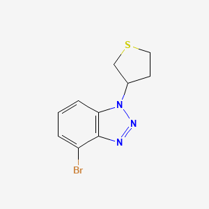 molecular formula C10H10BrN3S B13536199 4-bromo-1-(thiolan-3-yl)-1H-1,2,3-benzotriazole 