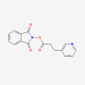 molecular formula C16H12N2O4 B13536201 1,3-Dioxoisoindolin-2-yl 3-(pyridin-3-yl)propanoate 