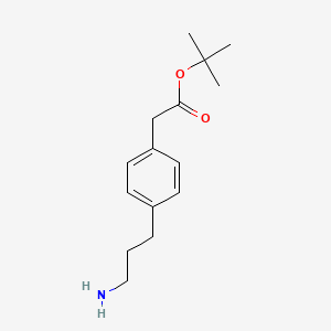 molecular formula C15H23NO2 B13536248 Tert-butyl 2-(4-(3-aminopropyl)phenyl)acetate 