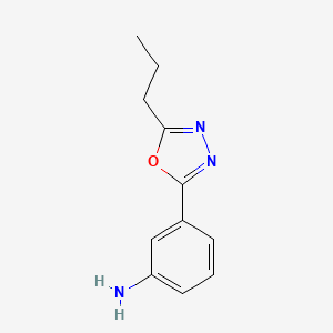 molecular formula C11H13N3O B13536268 3-(5-Propyl-1,3,4-oxadiazol-2-yl)aniline 