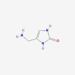 molecular formula C4H7N3O B13536276 4-(aminomethyl)-2,3-dihydro-1H-imidazol-2-one 