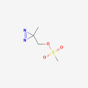 molecular formula C4H8N2O3S B13536296 (3-methyl-3H-diazirin-3-yl)methyl methanesulfonate 