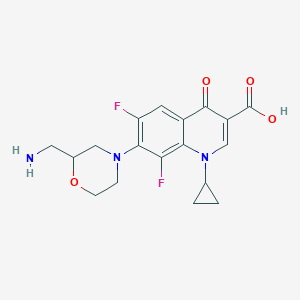 B135363 7-(2-Aminomethylmorpholino)-1-cyclopropyl-6,8-difluoro-1,4-dihydro-4-oxo-3-quinolinecarboxylic acid CAS No. 146805-34-7