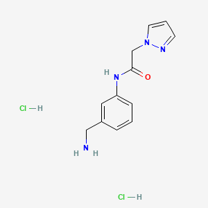 molecular formula C12H16Cl2N4O B13536359 N-[3-(aminomethyl)phenyl]-2-(1H-pyrazol-1-yl)acetamide dihydrochloride CAS No. 2825005-85-2