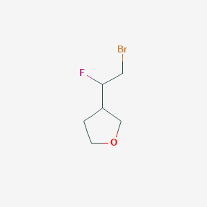 molecular formula C6H10BrFO B13536389 3-(2-Bromo-1-fluoroethyl)oxolane 