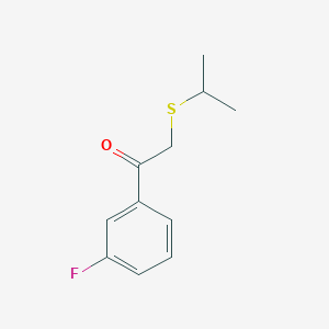 molecular formula C11H13FOS B13536395 1-(3-Fluorophenyl)-2-(isopropylthio)ethan-1-one 