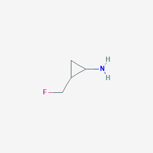 molecular formula C4H8FN B13536425 2-(Fluoromethyl)cyclopropanamine 