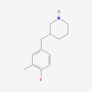 molecular formula C13H18FN B13536465 3-(4-Fluoro-3-methylbenzyl)piperidine 