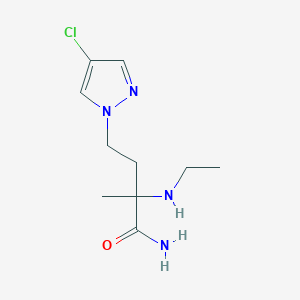 molecular formula C10H17ClN4O B13536514 4-(4-Chloro-1h-pyrazol-1-yl)-2-(ethylamino)-2-methylbutanamide 