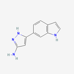 molecular formula C11H10N4 B13536587 5-(1H-indol-6-yl)-1H-pyrazol-3-amine 