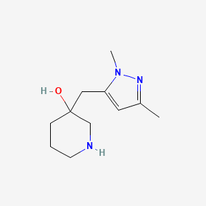 molecular formula C11H19N3O B13536643 3-((1,3-Dimethyl-1h-pyrazol-5-yl)methyl)piperidin-3-ol 