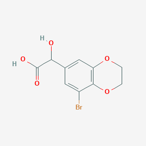 molecular formula C10H9BrO5 B13536660 2-(8-Bromo-2,3-dihydrobenzo[b][1,4]dioxin-6-yl)-2-hydroxyacetic acid 