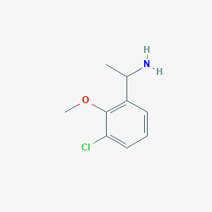 molecular formula C9H12ClNO B13536709 1-(3-Chloro-2-methoxyphenyl)ethan-1-amine 