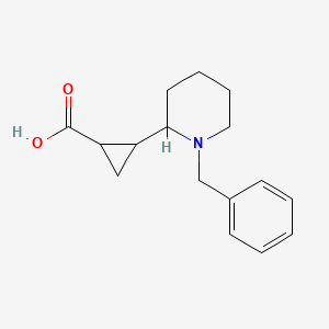 molecular formula C16H21NO2 B13536729 2-(1-Benzylpiperidin-2-yl)cyclopropane-1-carboxylic acid 