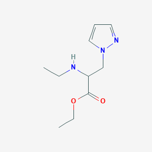 molecular formula C10H17N3O2 B13536768 Ethyl 2-(ethylamino)-3-(1h-pyrazol-1-yl)propanoate 