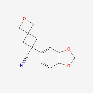 6-(1,3-Dioxaindan-5-yl)-2-oxaspiro[3.3]heptane-6-carbonitrile