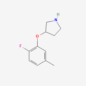 molecular formula C11H14FNO B13536808 3-(2-Fluoro-5-methylphenoxy)pyrrolidine 