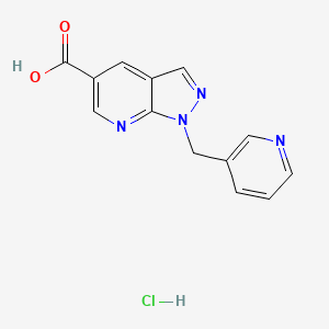 1-[(pyridin-3-yl)methyl]-1H-pyrazolo[3,4-b]pyridine-5-carboxylicacidhydrochloride