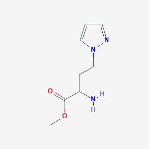 molecular formula C8H13N3O2 B13536813 Methyl 2-amino-4-(1h-pyrazol-1-yl)butanoate 