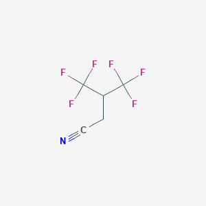 molecular formula C5H3F6N B13536823 4,4,4-Trifluoro-3-(trifluoromethyl)butanenitrile 