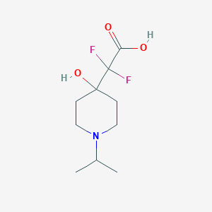 molecular formula C10H17F2NO3 B13536893 2,2-Difluoro-2-(4-hydroxy-1-isopropylpiperidin-4-yl)acetic acid 