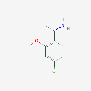 molecular formula C9H12ClNO B13536927 (1S)-1-(4-chloro-2-methoxyphenyl)ethan-1-amine 