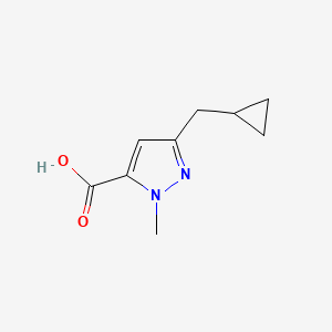 molecular formula C9H12N2O2 B13536971 3-(cyclopropylmethyl)-1-methyl-1H-pyrazole-5-carboxylic acid 