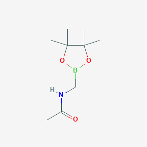 molecular formula C9H18BNO3 B13537004 N-[(tetramethyl-1,3,2-dioxaborolan-2-yl)methyl]acetamide 