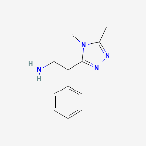 molecular formula C12H16N4 B13537012 2-(4,5-Dimethyl-4h-1,2,4-triazol-3-yl)-2-phenylethan-1-amine 