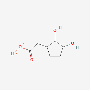 molecular formula C7H11LiO4 B13537027 Lithium(1+) 2-(2,3-dihydroxycyclopentyl)acetate 