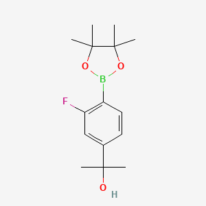 2-[3-Fluoro-4-(tetramethyl-1,3,2-dioxaborolan-2-yl)phenyl]propan-2-ol