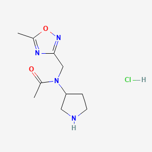 molecular formula C10H17ClN4O2 B13537071 N-[(5-methyl-1,2,4-oxadiazol-3-yl)methyl]-N-(pyrrolidin-3-yl)acetamide hydrochloride 