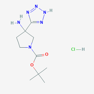 tert-butyl3-amino-3-(1H-1,2,3,4-tetrazol-5-yl)pyrrolidine-1-carboxylatehydrochloride