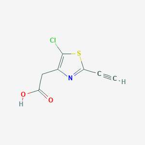 molecular formula C7H4ClNO2S B13537151 2-(5-Chloro-2-ethynyl-1,3-thiazol-4-yl)acetic acid 