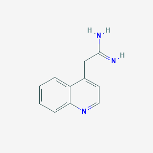 molecular formula C11H11N3 B13537225 2-(Quinolin-4-yl)acetimidamide 