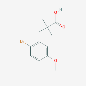 molecular formula C12H15BrO3 B13537247 3-(2-Bromo-5-methoxyphenyl)-2,2-dimethylpropanoic acid 