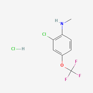 molecular formula C8H8Cl2F3NO B13537375 2-chloro-N-methyl-4-(trifluoromethoxy)anilinehydrochloride 