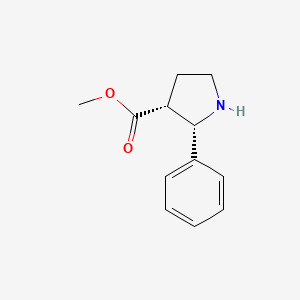 molecular formula C12H15NO2 B13537414 rac-methyl (2R,3S)-2-phenylpyrrolidine-3-carboxylate 