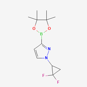 molecular formula C12H17BF2N2O2 B13537417 1-(2,2-difluorocyclopropyl)-3-(tetramethyl-1,3,2-dioxaborolan-2-yl)-1H-pyrazole 