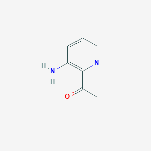 molecular formula C8H10N2O B13537423 1-(3-Aminopyridin-2-yl)propan-1-one 