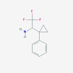 molecular formula C11H12F3N B13537443 2,2,2-Trifluoro-1-(1-phenylcyclopropyl)ethan-1-amine 