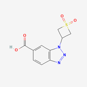 molecular formula C10H9N3O4S B13537491 1-(1,1-Dioxidothietan-3-yl)-1H-benzo[d][1,2,3]triazole-6-carboxylic acid 